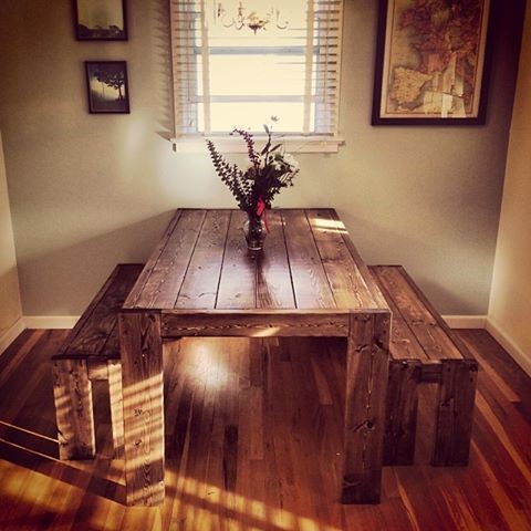 Rustic tables will give your kitchen instant character