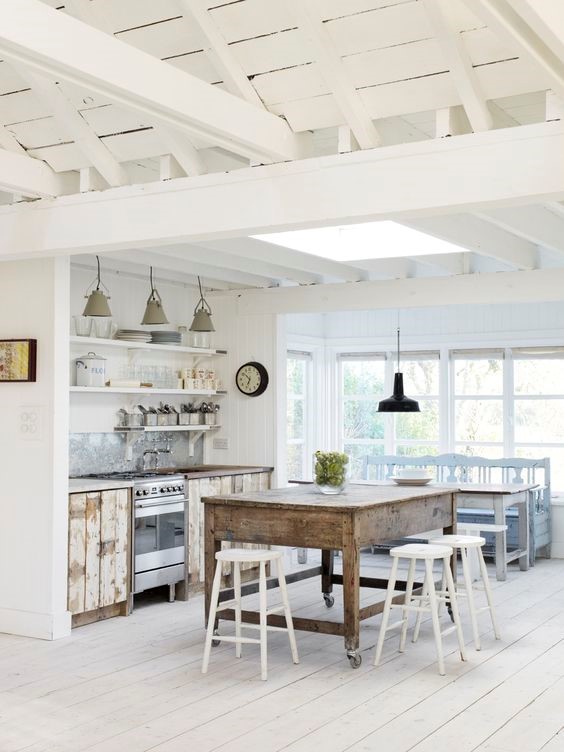 Rustic tables will give your kitchen instant character