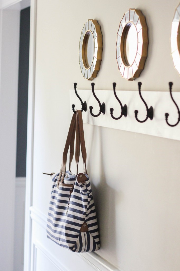 Well-placed set of coat hooks will do wonders for storage