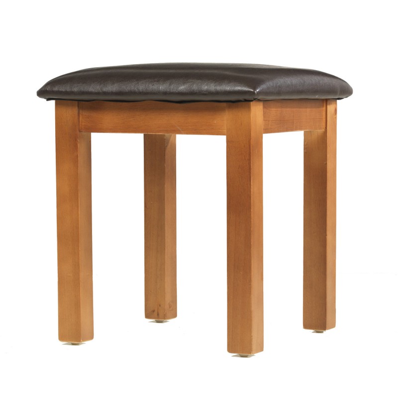 Chunky Pine Dressing Table Stool Quercus Living