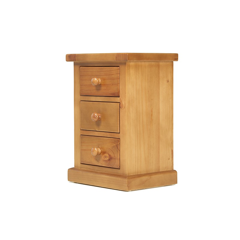 Chunky Pine 3 Drawer Bedside Cabinet