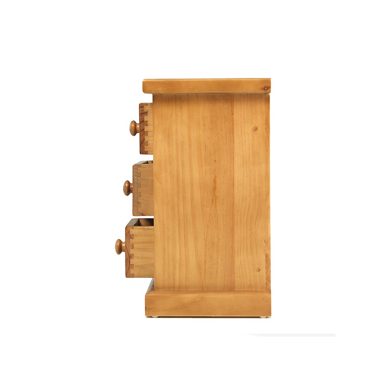Chunky Pine 3 Drawer Bedside Cabinet