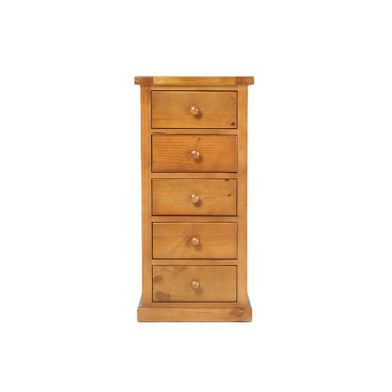 Chunky Pine 5 Drawer Tall Chest of Drawers Lifestyle Furniture UK