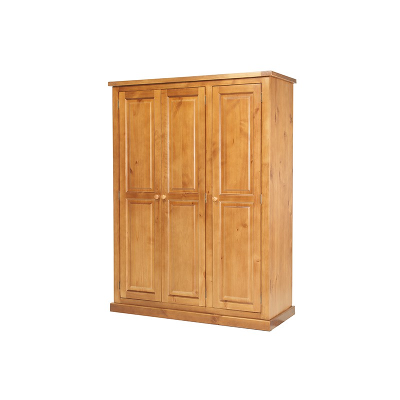 Chunky Pine Triple Wardrobe