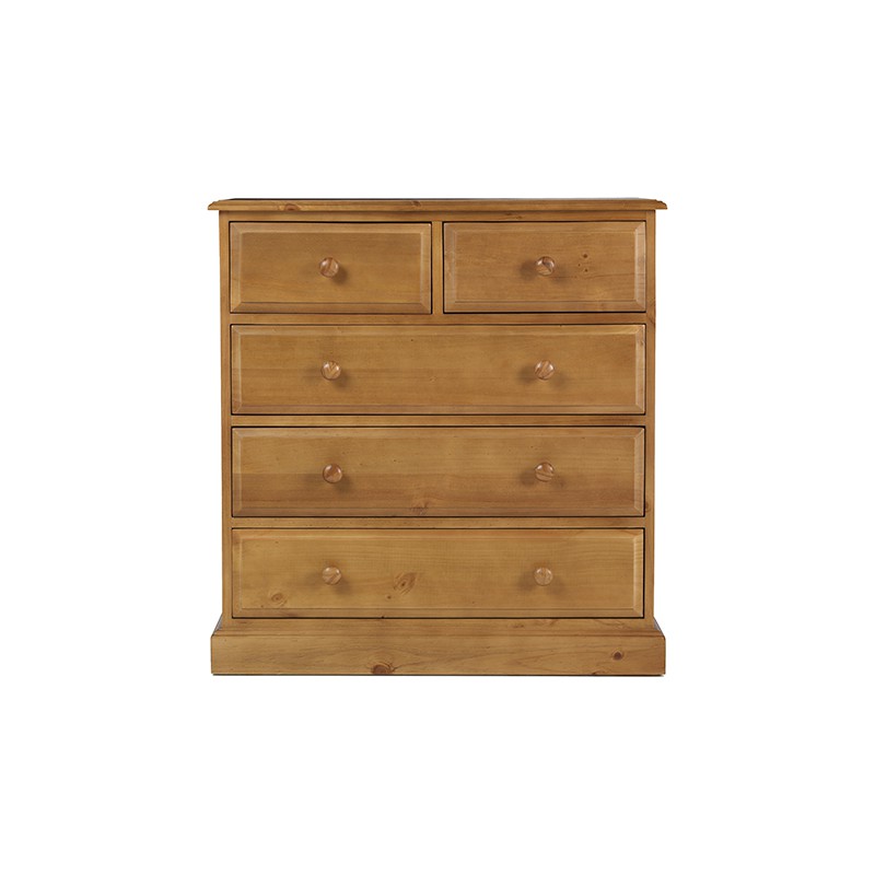 Country Pine 2 Over 3 Drawer Chest of Drawers