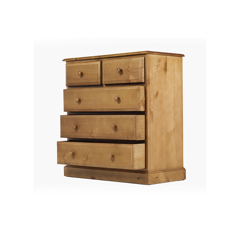Country Pine 2 Over 3 Drawer Chest of Drawers