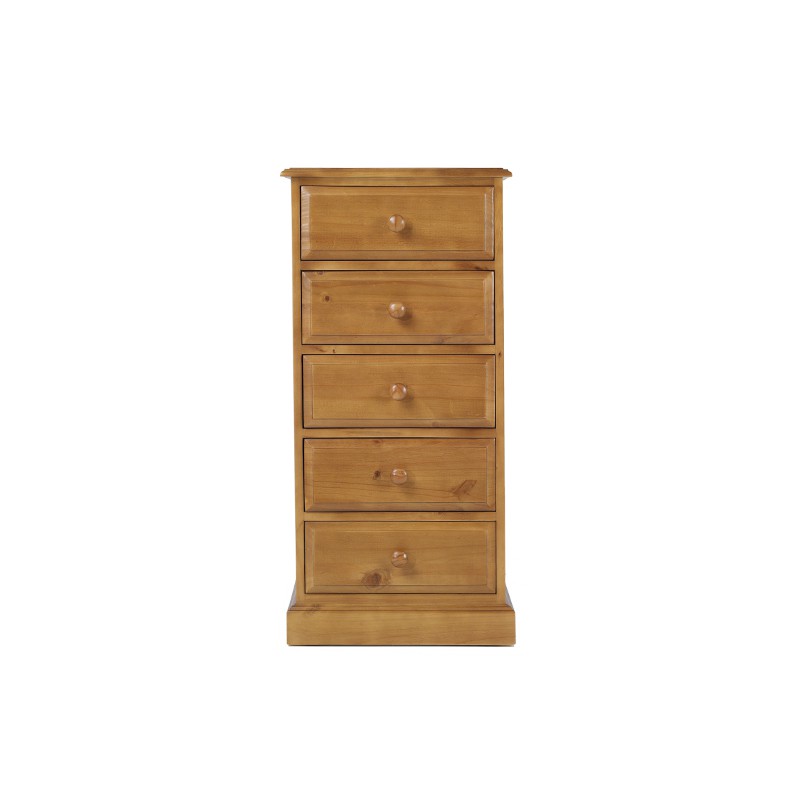 Country Pine 5 Drawer Tall Chest of Drawers Lifestyle Furniture UK