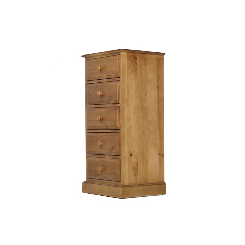 Country Pine 5 Drawer Tall Chest of Drawers