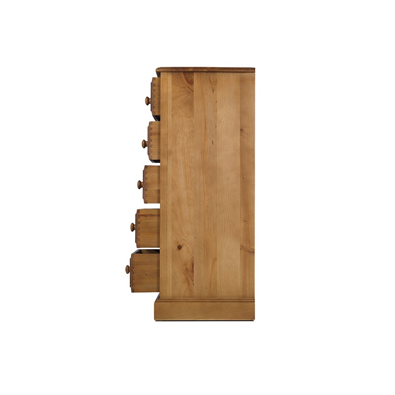 Country Pine 5 Drawer Tall Chest of Drawers