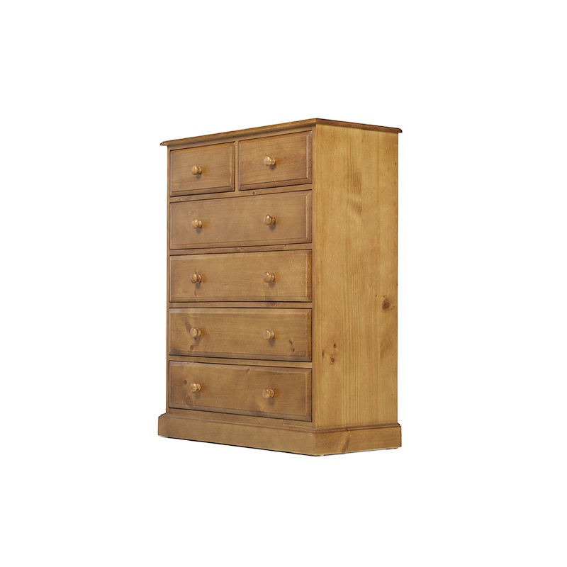 Country Pine 6 Drawer Chest of Drawers