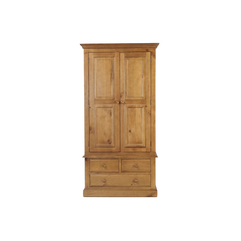 Country Pine Gents Double Wardrobe