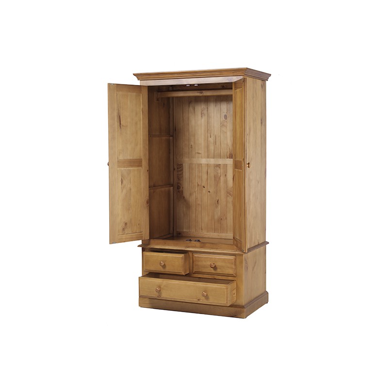 Country Pine Gents Double Wardrobe