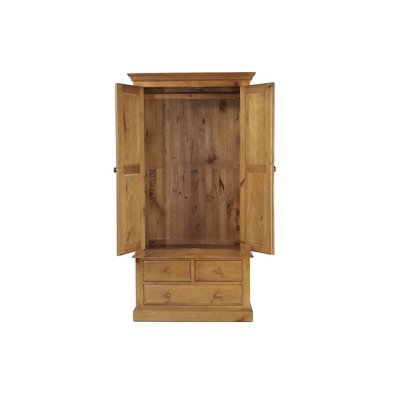 Country Pine Gents Double Wardrobe