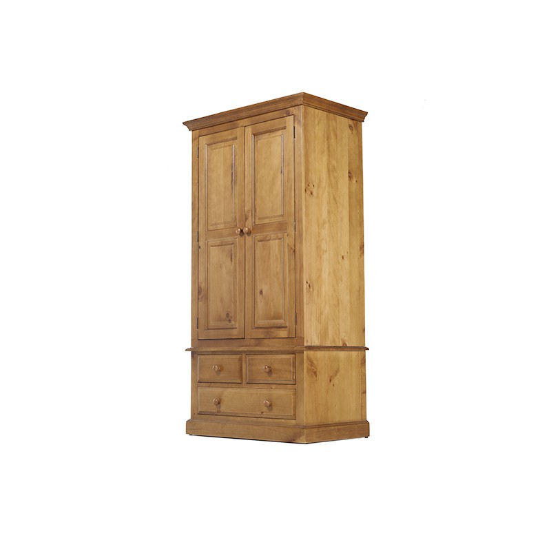 Country Pine Gents Double Wardrobe