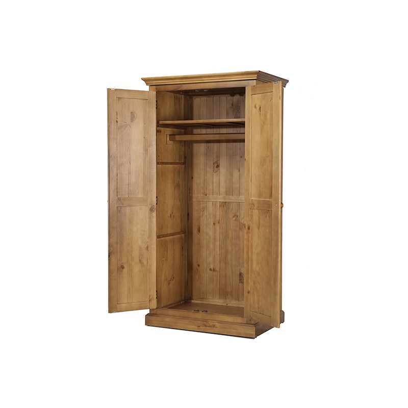 Country Pine Full Hanging Double Wardrobe