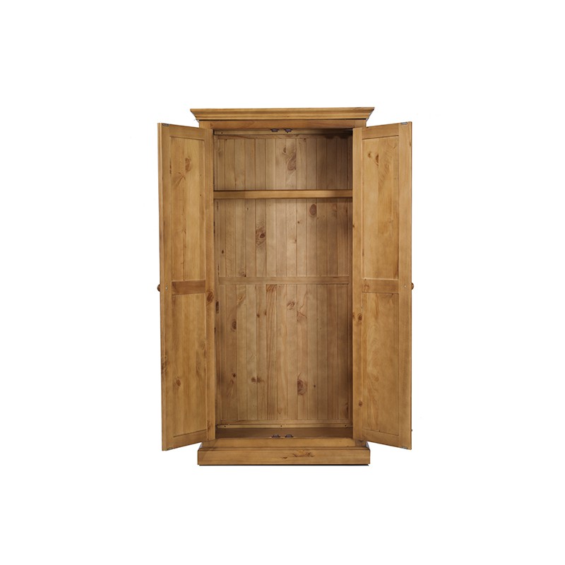 Country Pine Full Hanging Double Wardrobe