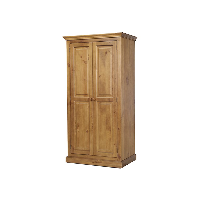 Country Pine Full Hanging Double Wardrobe