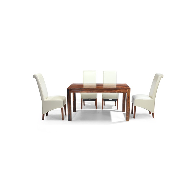 Cuba Sheesham 140 cm Dining Table and 4 Chairs
