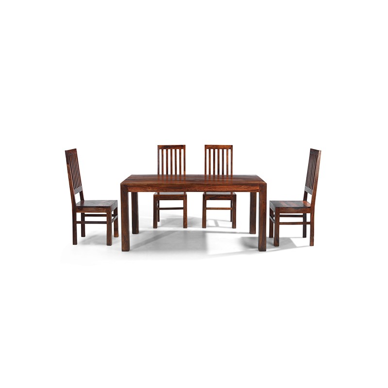 Cuba Sheesham 160 cm Dining Table and 4 Chairs