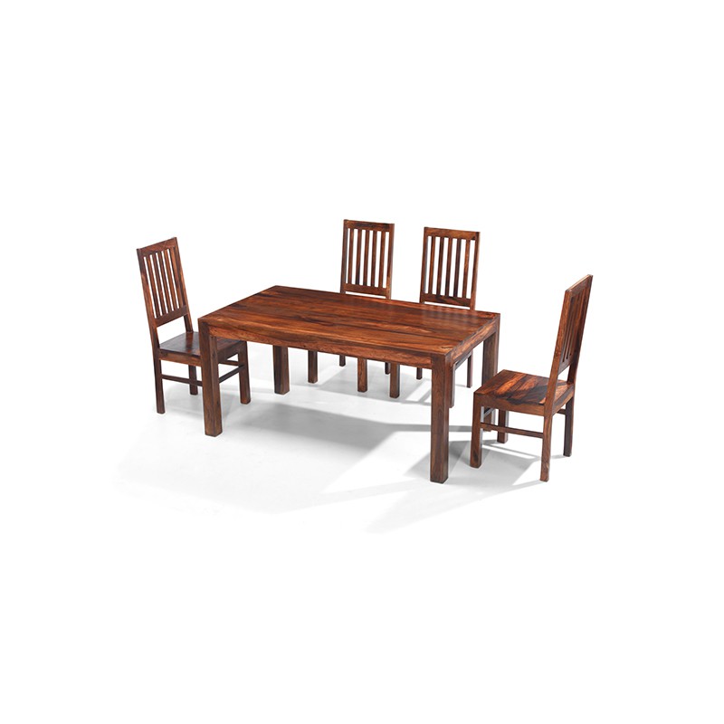 Cuba Sheesham 160 cm Dining Table and 4 Chairs