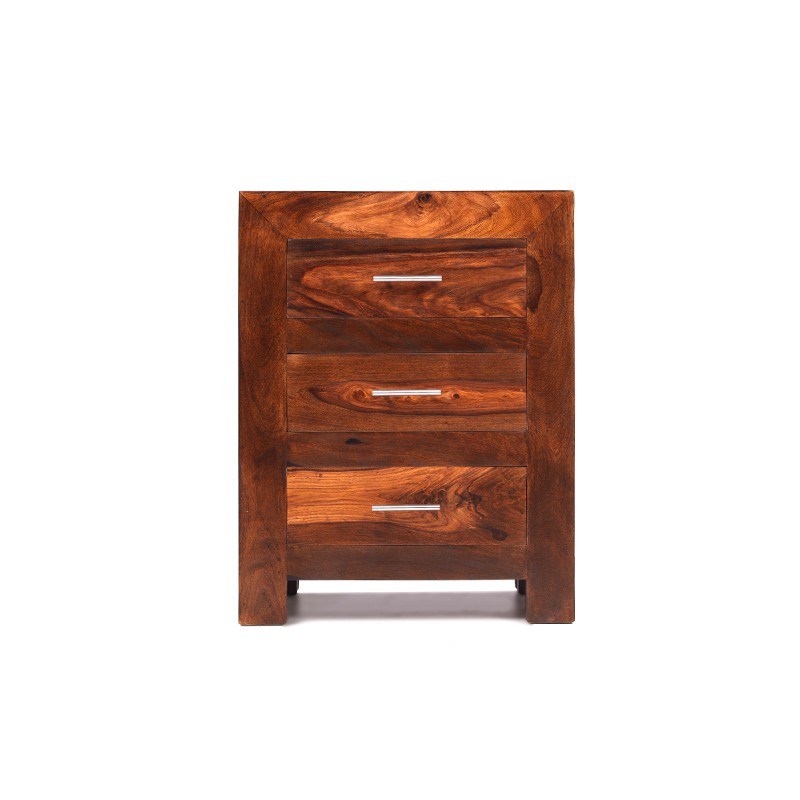 Cuba Sheesham 3 Drawer Bedside Cabinet