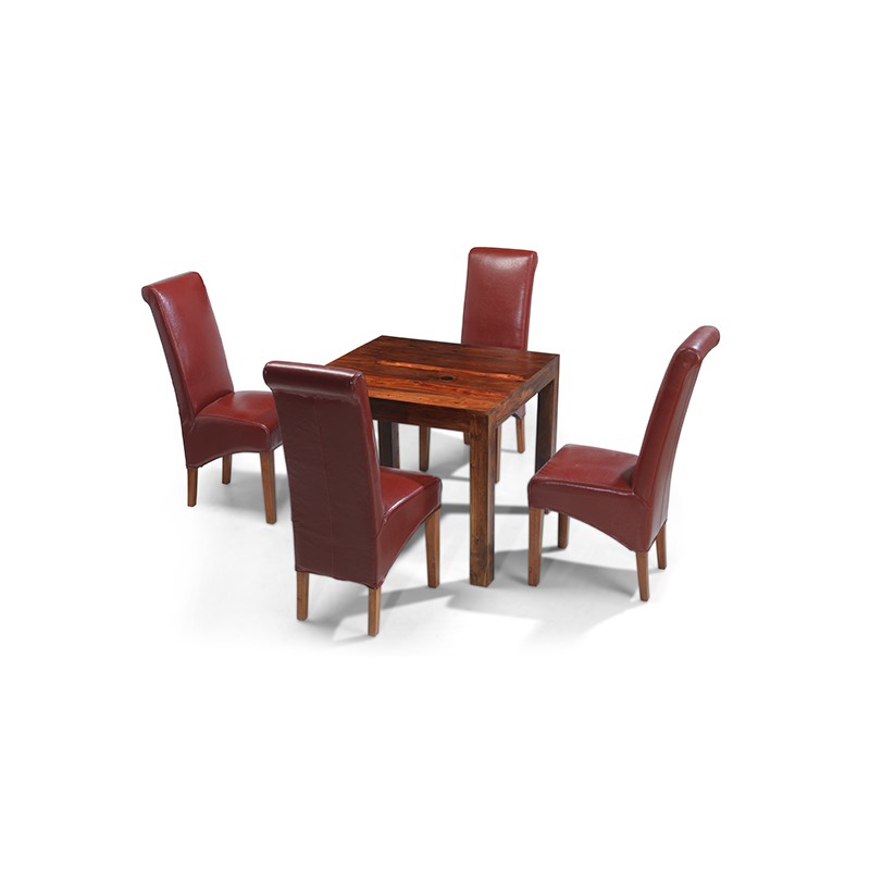 Cuba Sheesham 90 cm Dining Table and 4 Chairs