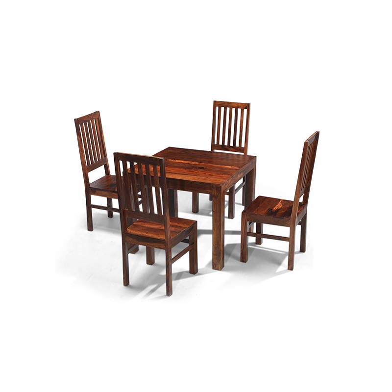 Cuba Sheesham 90 cm Dining Table and 4 Chairs