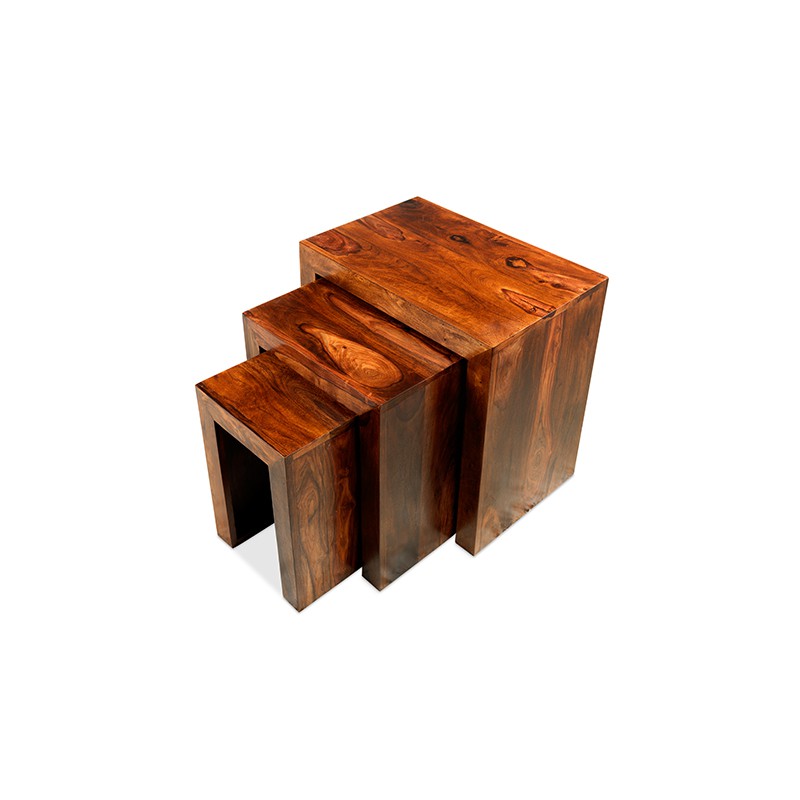 Cuba Sheesham Nest of 3 Tables