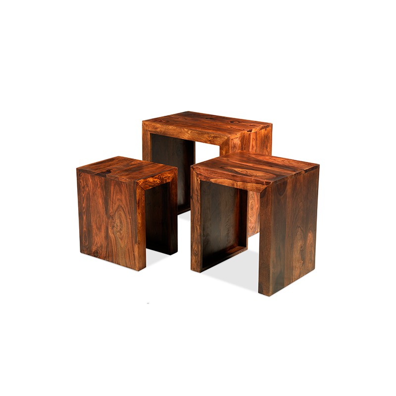 Cuba Sheesham Nest of 3 Tables