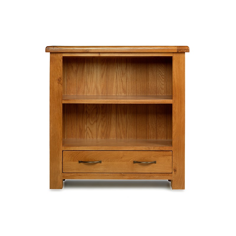 Emsworth Oak Low Bookcase with Drawer Lifestyle Furniture UK