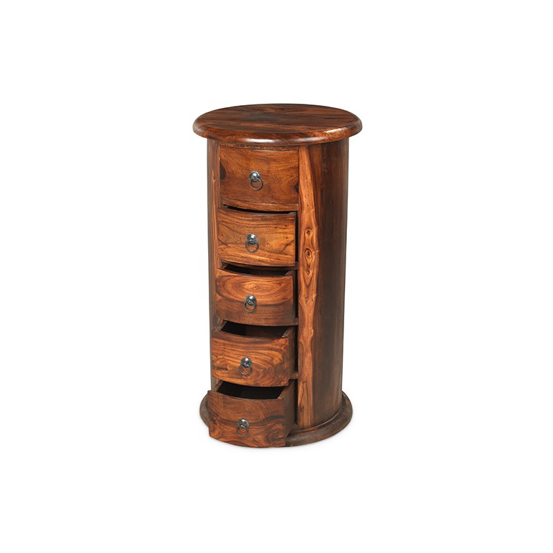 Jali Sheesham 5 Drawer Drum Chest of Drawers