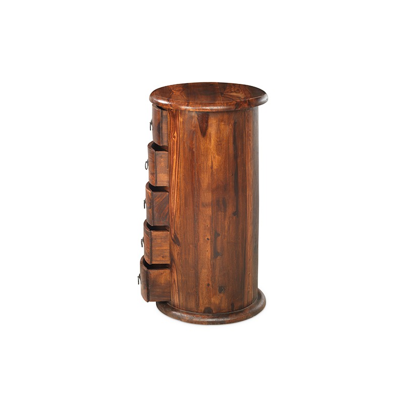Jali Sheesham 5 Drawer Drum Chest of Drawers