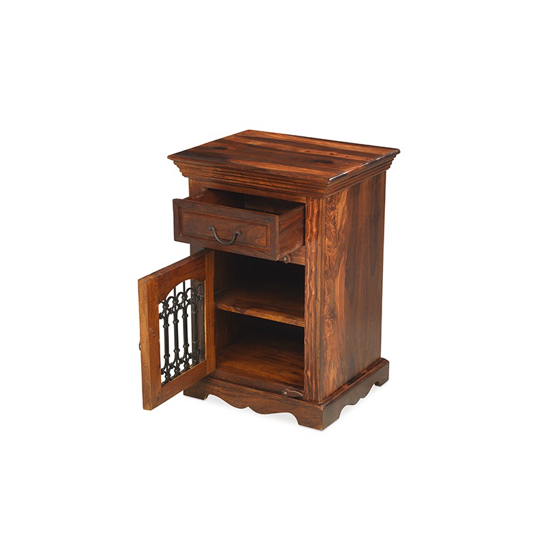 Jali Sheesham Bedside Cabinet - Left