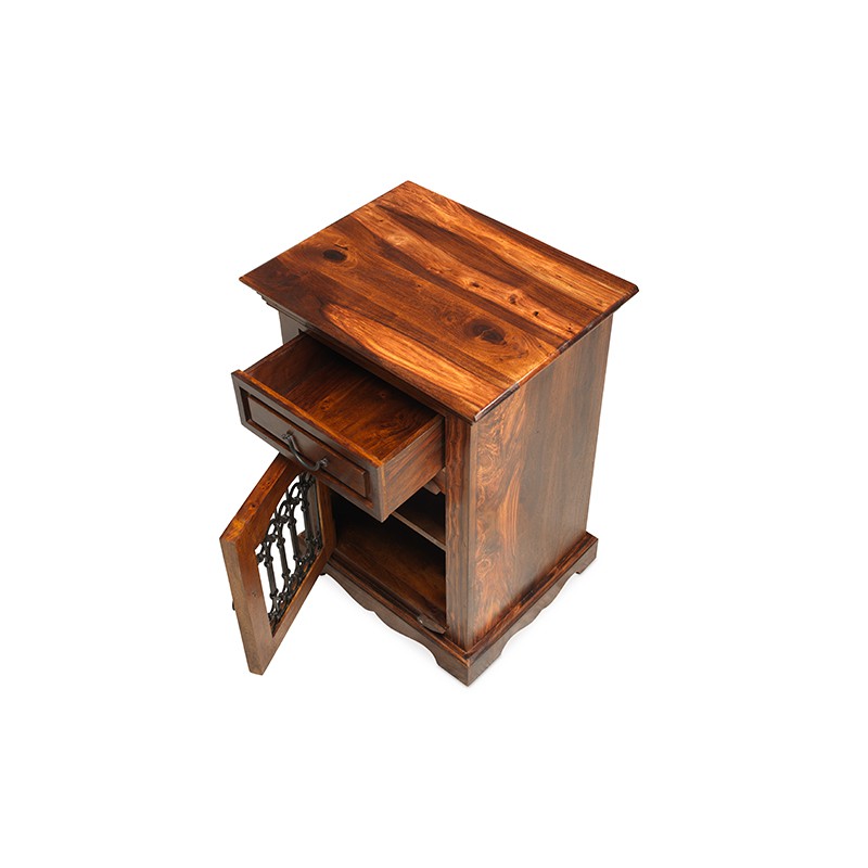 Jali Sheesham Bedside Cabinet - Left
