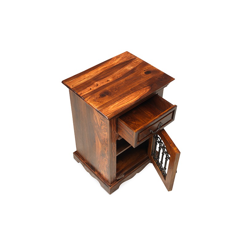 Jali Sheesham Bedside Cabinet - Right