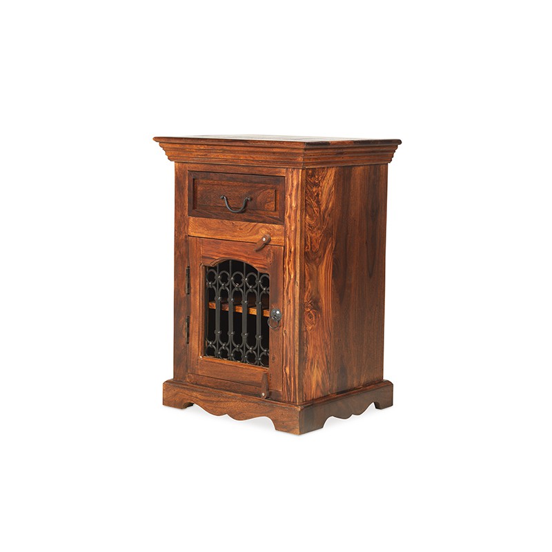 Jali Sheesham Bedside Cabinet - Left