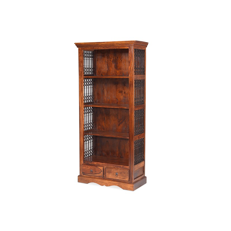 Jali Sheesham Tall Square Bookcase