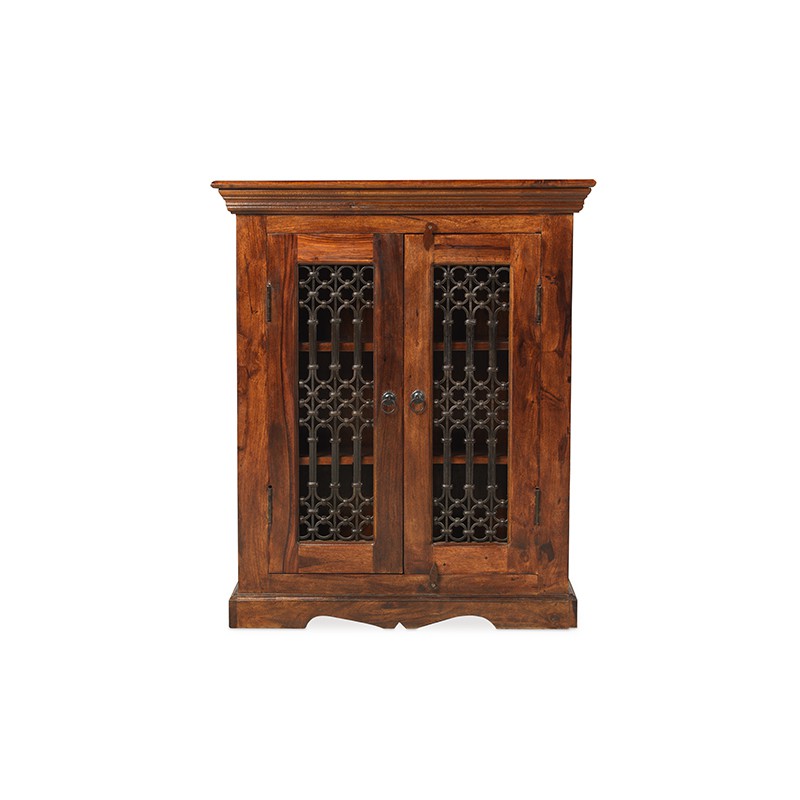 Jali Sheesham Ironwork Cabinet