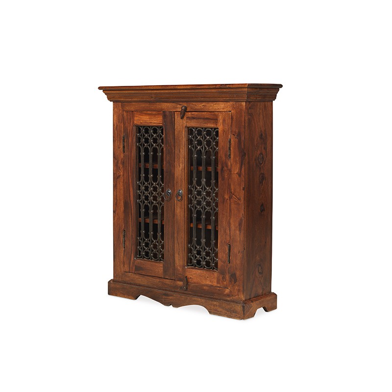 Jali Sheesham Ironwork Cabinet