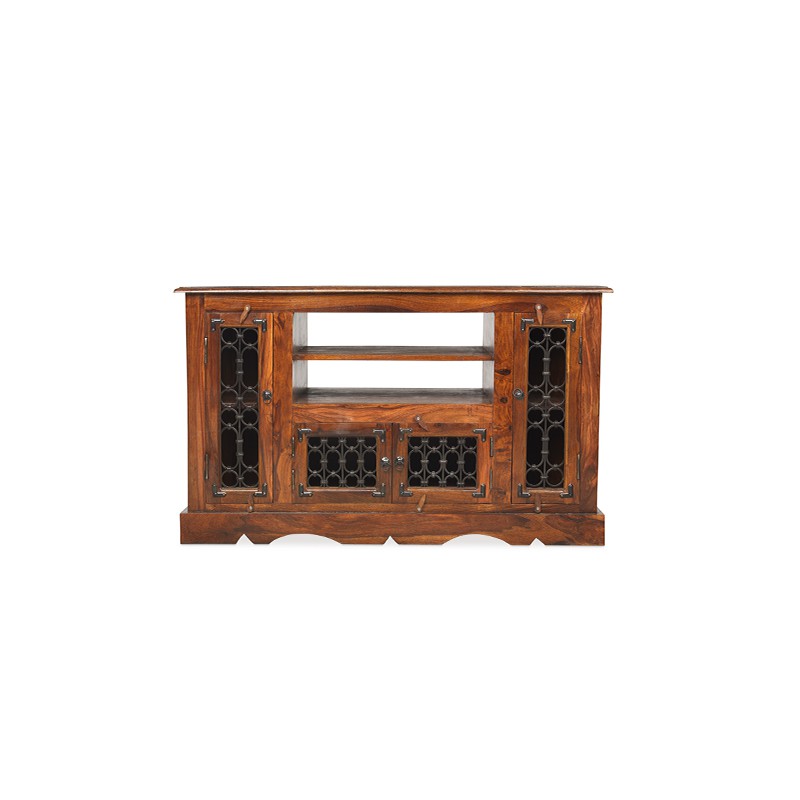 Jali Sheesham Corner TV Cabinet