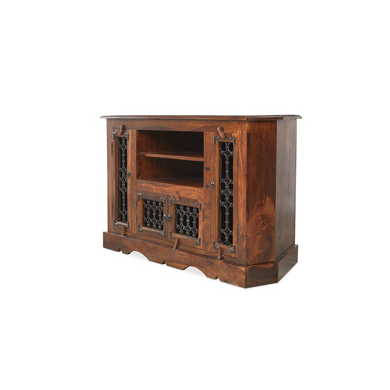 Jali Sheesham Corner TV Cabinet