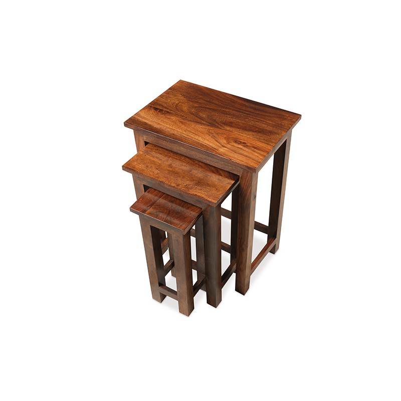 Jali Sheesham Chunky Nest of 3 Tables