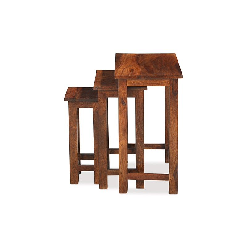 Jali Sheesham Chunky Nest of 3 Tables