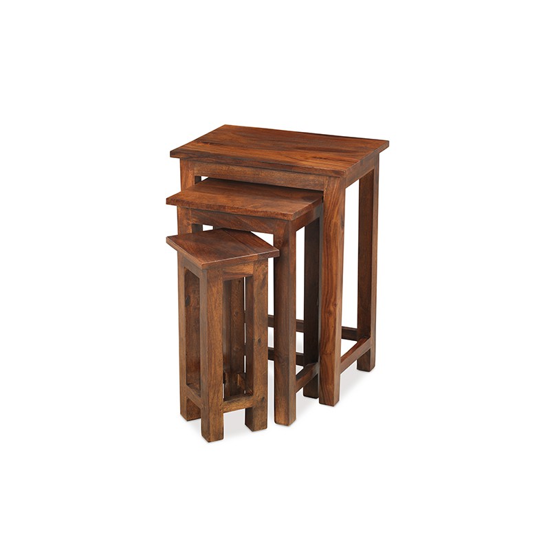 Jali Sheesham Chunky Nest of 3 Tables