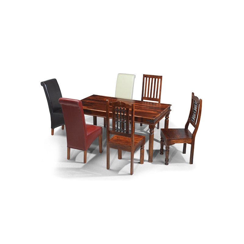 Jali Sheesham 120 cm Thakat Dining Table and 4 Chairs
