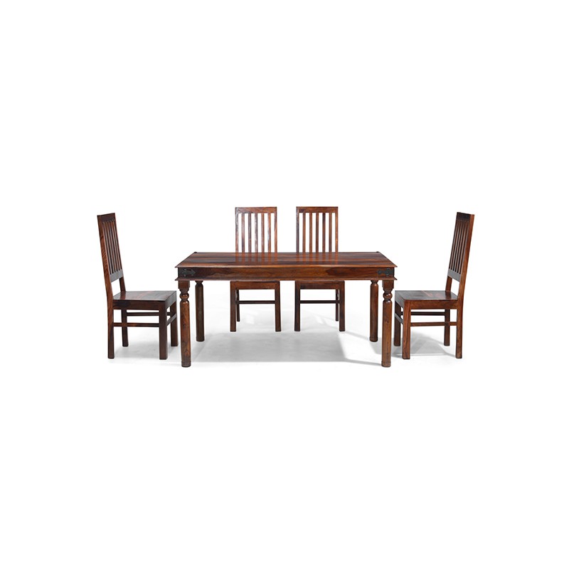 Jali Sheesham 160 cm Thakat Dining Table and 4 Chairs