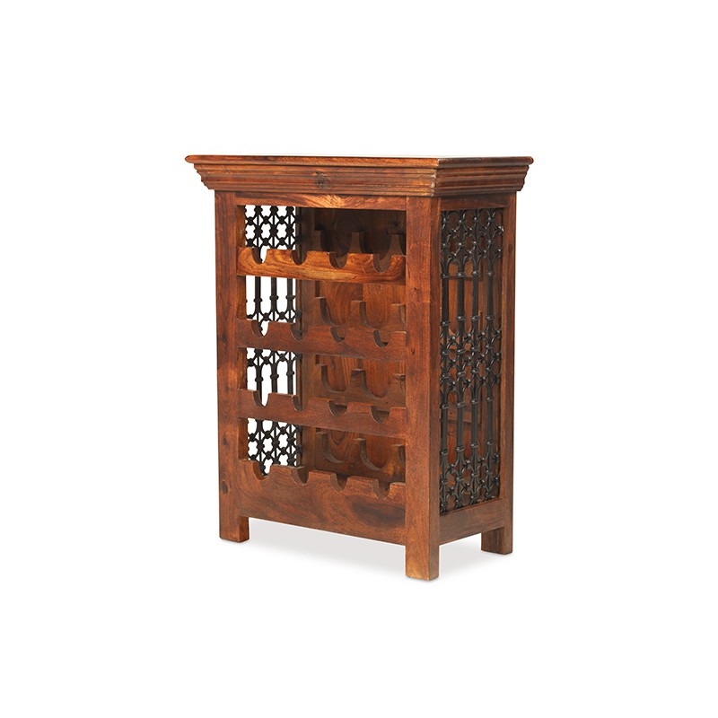 Jali Sheesham Wine Rack