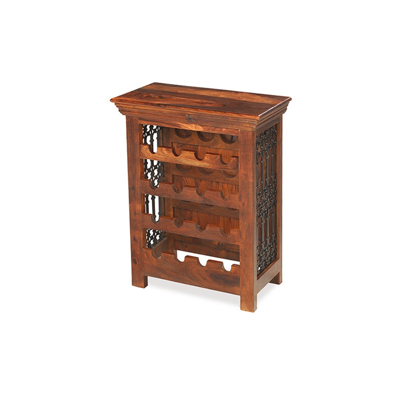 Jali Sheesham Wine Rack