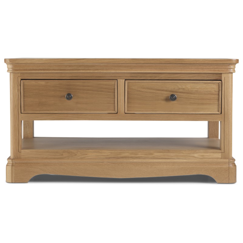 Loraine Natural Oak Living & Dining Coffee Table With  2 Drawers