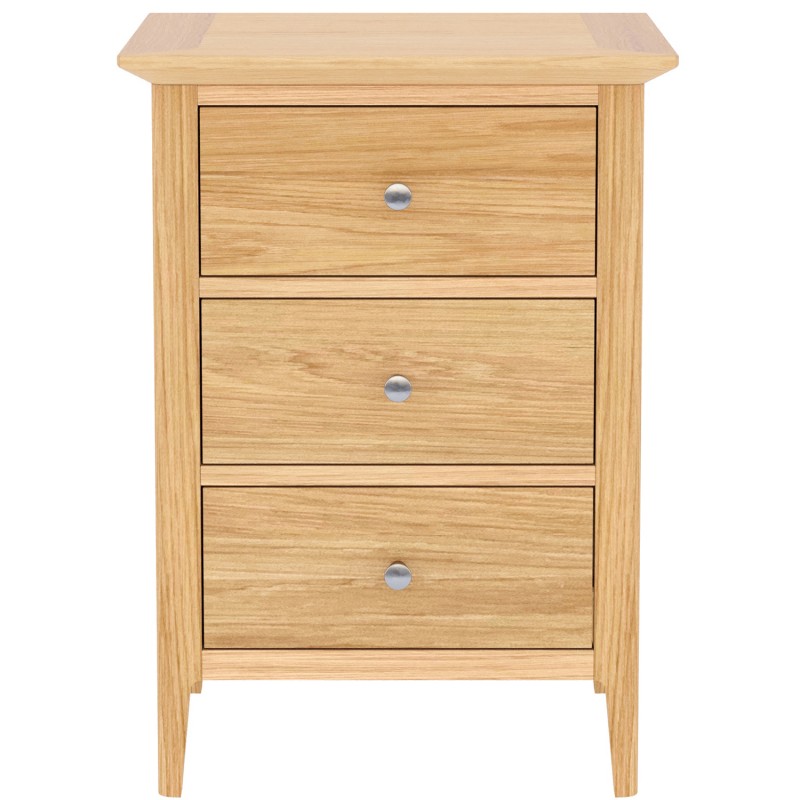 Saxbie Oak Small 3 Drawer Bedside